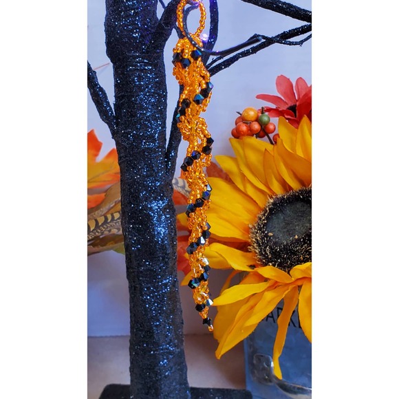 Halloween Crystal Icicle Tree Ornament Crystal Beaded Tree Ornament - Picture 1 of 8
